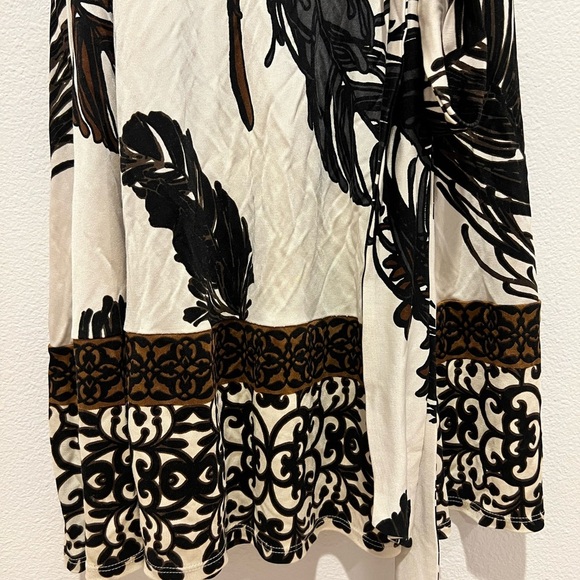 Hale Bob silk wrap dress feather pattern Small - Picture 7 of 8